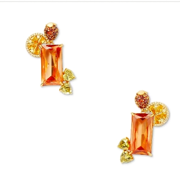Stunning Kate Spade New York Pavé Crystal Fruit Double Drop Earrings